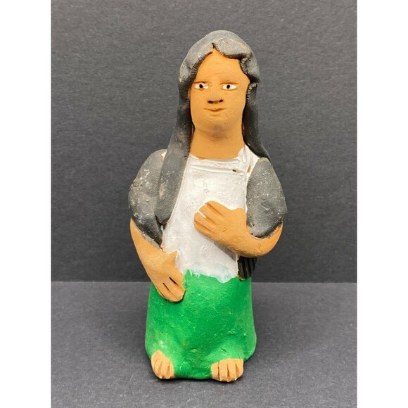 Vintage Dia De Los Muertos Muneca Green Josefina Aguilar Family - Free Shipping - Picture 1 of 4